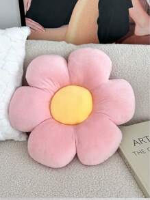 1pc Flower Decorative Throw Pillow, Can Be Used As Seat Cushion, Decor For Living Room Sofa, Bedroom Headboard - Pink - View 2
