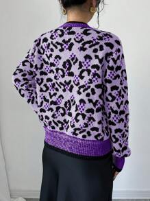 Chiquease 女士休闲街头豹纹系带开衫