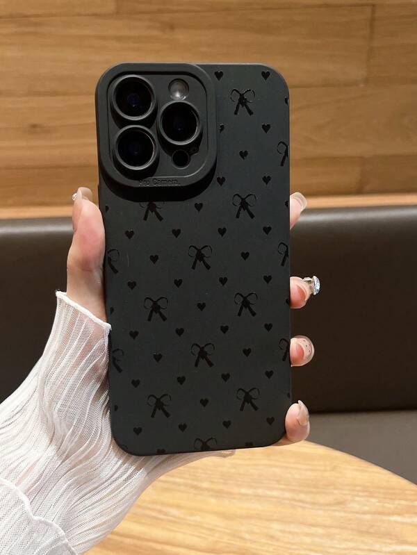 Skyy Designs Co 1 pieza Funda de teléfono con lazo lindo y mate decorada, compatible con iPhone, para el Día de San Valentín