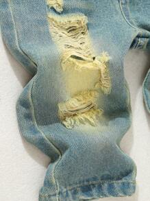 男婴复古风格仿旧柔软牛仔长裤，轻便，适合所有季节 - 中等水洗藍 - 查看 7