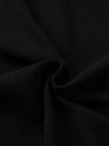 SHEIN Clasi 大码女式黑色网眼撞色优雅派对连衣裙 - 黑色 - 查看 5
