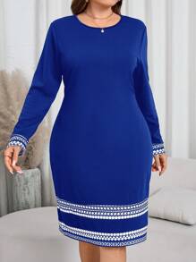 SHEIN Clasi Plus Size Solid Color Casual Dress, Stylish For Daily Wear