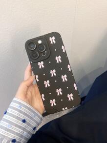 Nati Alves Marina Oliveira 艺术家极简主义蝴蝶结彩绘哑光黑色兼容 iPhone 16 手机壳 + 磁性卡夹保护套套装，情人节 - 無色 - 查看 3