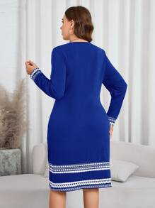 SHEIN Clasi Plus Size Solid Color Casual Dress, Stylish For Daily Wear