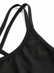 Eassivo Eassivo 3pcs/Set White Crop Loose Hoodie Beige Tight Camisole Beige Tight Pants Hoodie Set Women Workout Set Women Leggings Set - Multicolor - View 8