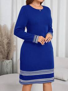SHEIN Clasi Plus Size Solid Color Casual Dress, Stylish For Daily Wear