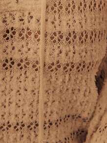 Calvaya Plus Size Casual Solid Color Hollow-Out Knitted Sweater