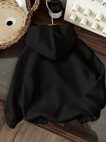 Muchica Áo nỉ dài tay rộng rãi in hình hươu Giáng sinh giản dị dành cho nữ, mùa thu/đông - màu đen - Xem 4