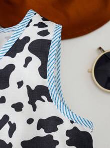 SHEIN 5pcs/Set Baby Boys Casual Vintage Cute Cow Print Vest Suit, Suitable For Outings In Spring And Summer - Multicolor - View 8
