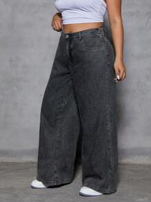 SHEIN ICON Plus Size Simple Fashion Casual Everyday Jeans