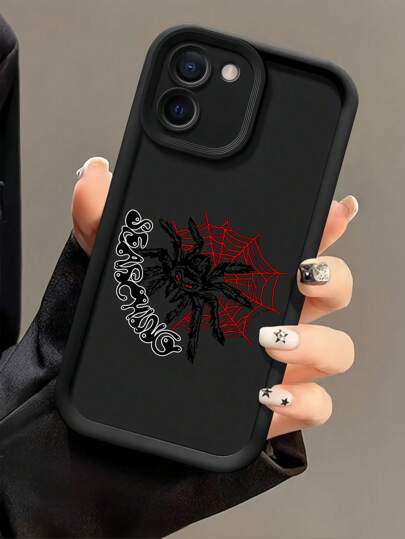 Pahlevi 1 pieza Funda de teléfono diseño de araña negra compatible con iPhone