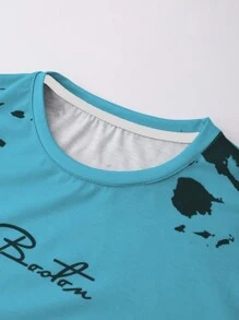 Manfinity Homme Men's Simple Fashion Casual T-Shirt, Everyday Wear - Blue - View 4