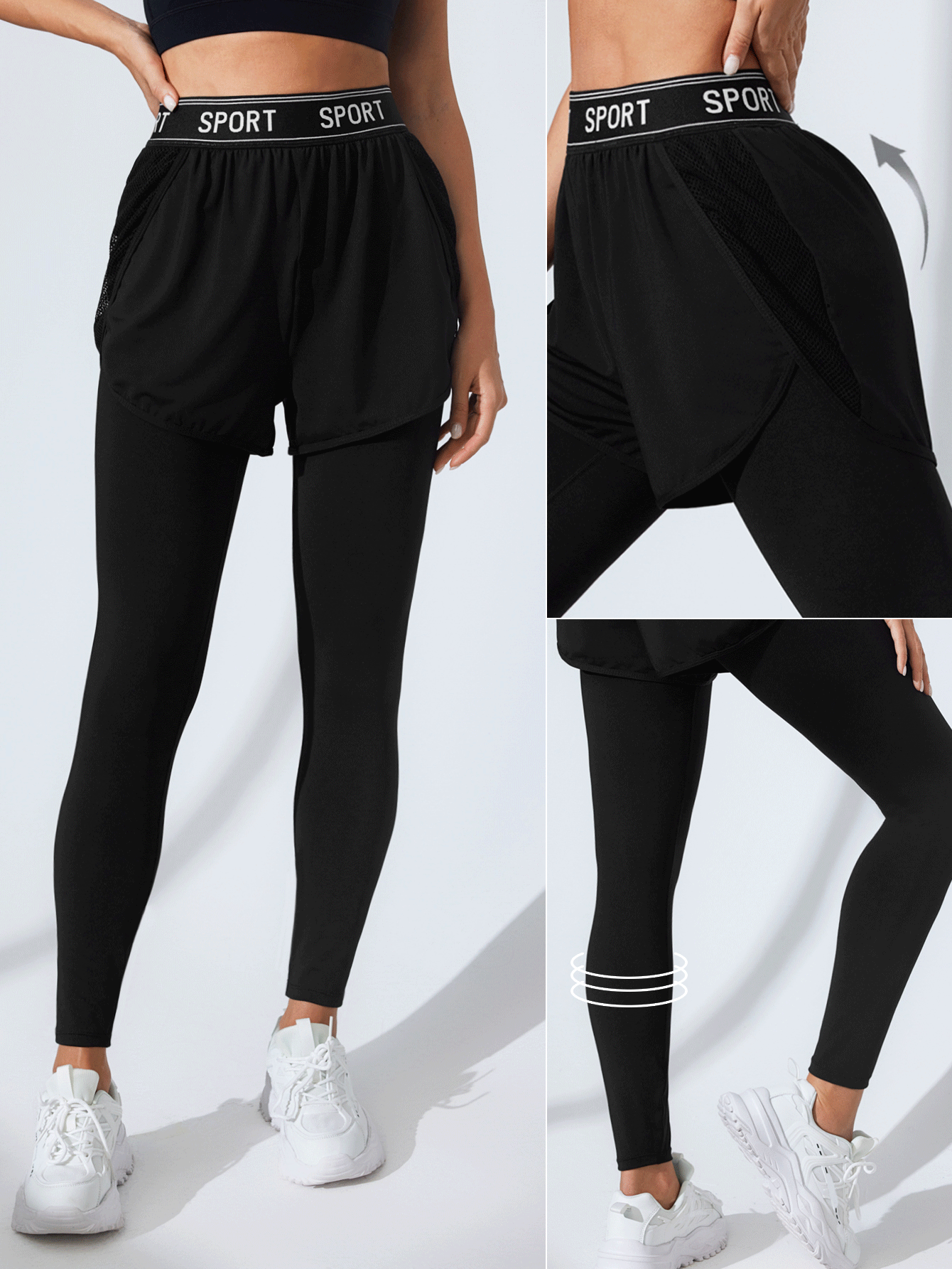 SHEIN Sport Studio Minimalist Sports Leggings, Casual And Suitable For Daily Wear