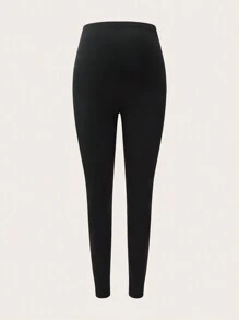 SHEIN Glitter Gold Party Stretchy Leggings With Adjustable Waist, Maternity Tights