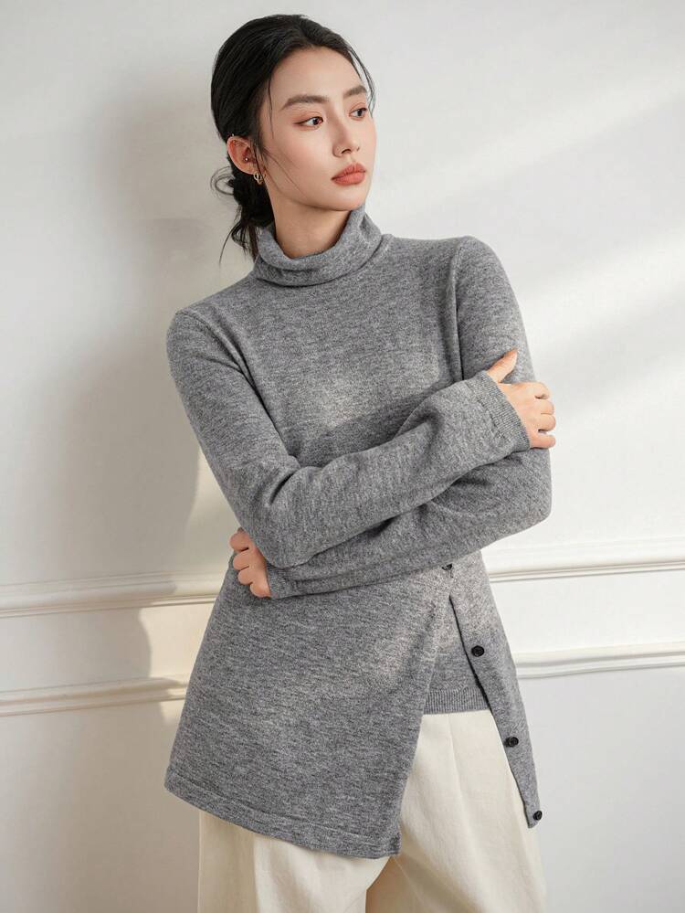 2pcs Stylish High Neck Knit Sweater Set With Detachable Top For Women,Fall Clothes Business Casual Woman Work Clothes