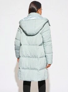 SHEIN SXY 加厚马卡龙色长款羽绒服，秋冬款