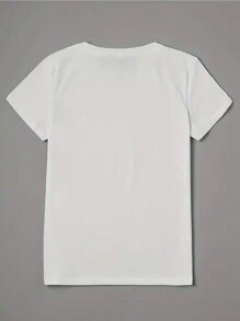 Chiquease Slim Fit Women's Casual Short Sleeve T-Shirt, Women's Clothing - White - View 2