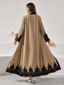 Al Najma Nuevo caftán bordado de moda para mujer, cárdigan casual abierto, vestido largo para festivales y días festivos, primavera/otoño