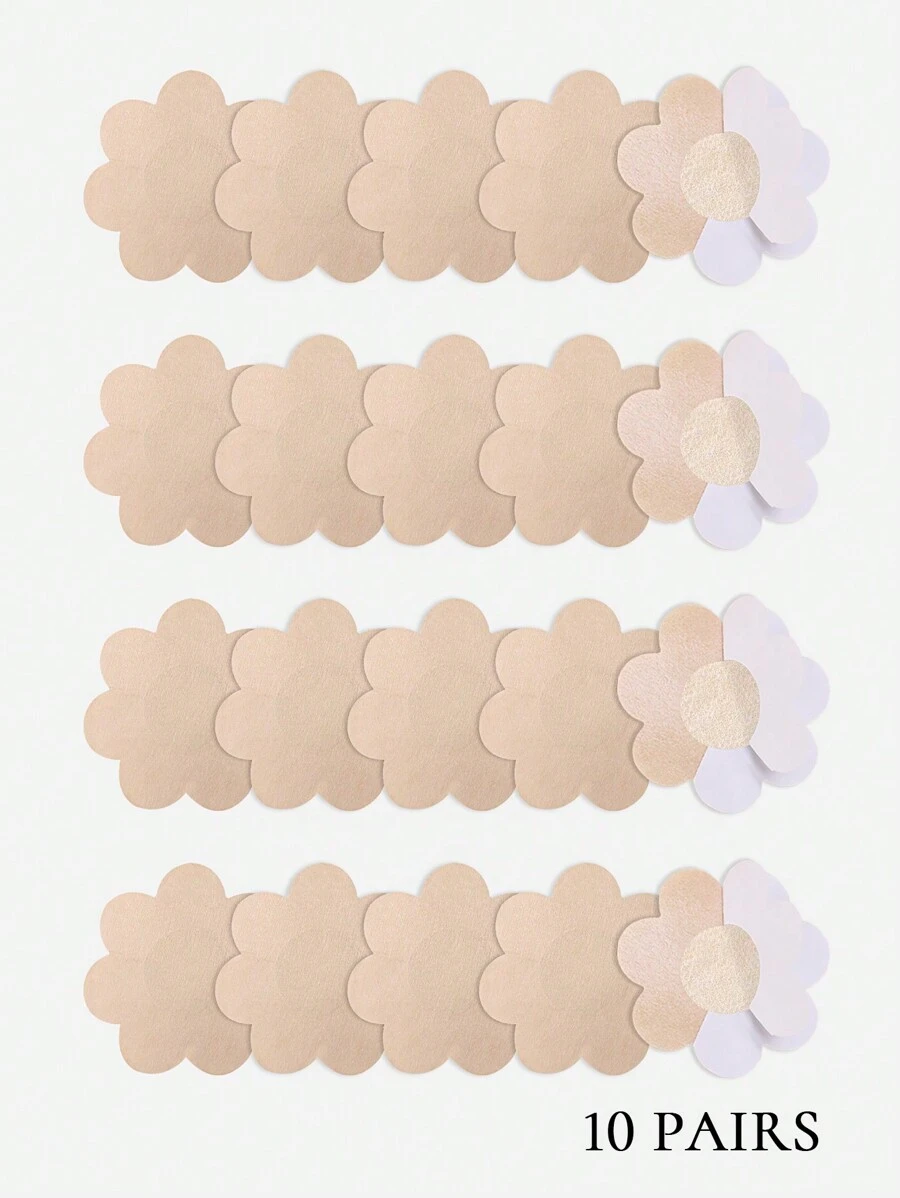10 paires de cache-tétons grande taille anti-frottements en tissu non tissé pour femmes