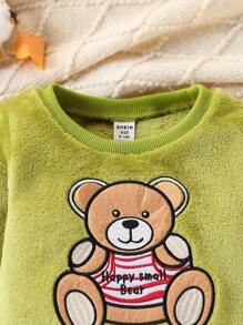 Conjunto suave de cuello redondo para bebé niño lindo - Verde - Ver 7