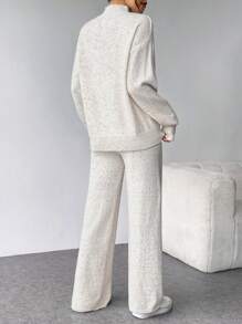 Firerie Women's Solid Stand Collar Sweater, Minimalist & Casual, Suitable For Everyday Wear