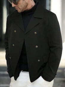 Manfinity Homme Men's Fashionable Casual Jacket - Black - View 2