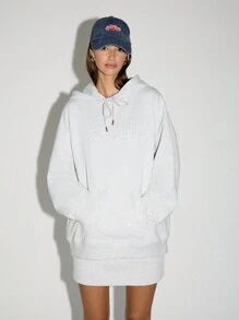AiiRZ Cozy Debossed Lettering Pullover Hoodie Motivational Statement Loungewear Drawstring Long Sleeve Athletic Workout Autumn Winter Casual Sports