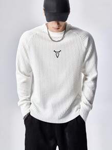 Gym Rark Men's Casual Minimalist Bull Head Print Sports Long Sleeve T-Shirt - White - View 4