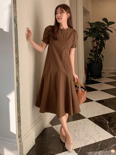DAZY 女士优雅长裙太阳裙，休闲女士连衣裙