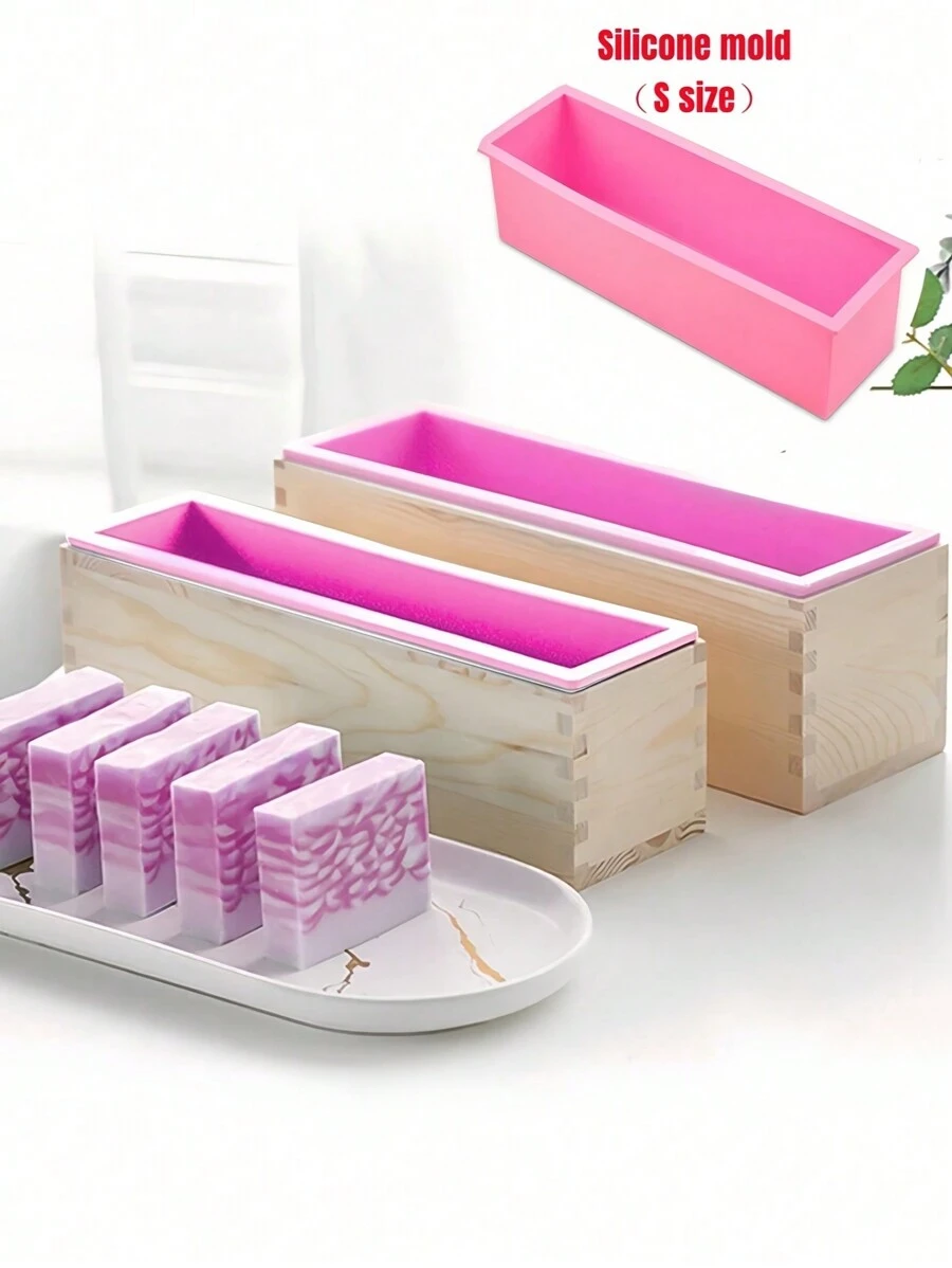 1PC Silicone Wood Grain Rectangle Soap Mold