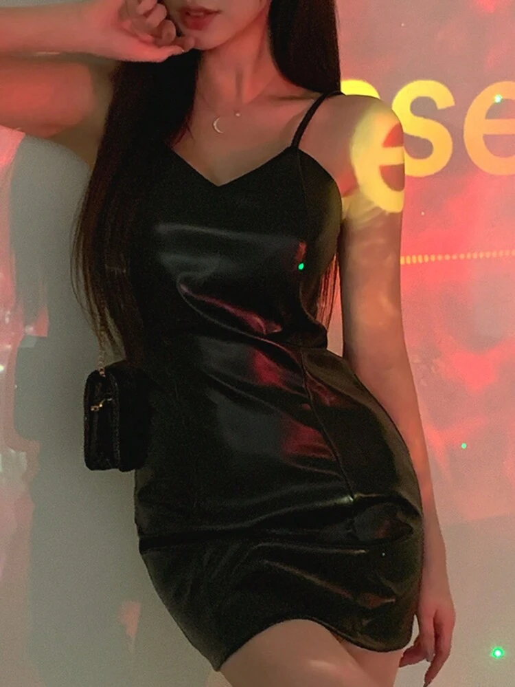 Women's Fashionable Solid Color Sling Mini Dress Prom Dress Party Women Club Outfit Homecoming Dresses Sexy Dress,New Year Carnival