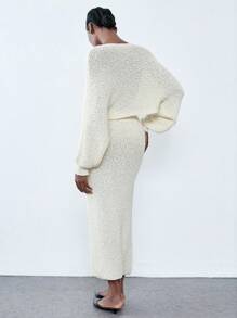 Chiquease Apricot Crossed Front Tank Top Paired With Loose Long Skirt - Apricot - View 2