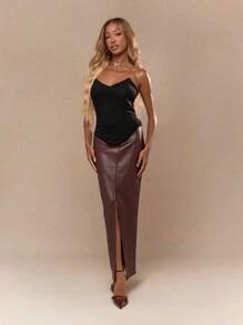 MISSGUIDED Sweetheart Neckline Mesh Boned Corset Curve Hem Bandeau Top