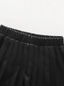 2 chiếc áo nỉ chui đầu trang trí hình trái tim lấp lánh cho bé gái tuổi mới lớn kèm chân váy ngắn xếp ly màu xám, trang phục thường ngày cho mùa thu/đông - Nhiều màu - Xem 8