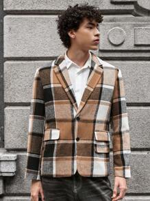 Manfinity VCAY 秋冬款年轻男士休闲宽松长袖梭织西装外套 - 彩色 - 查看 4