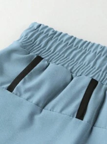 Gym Rark Pantalones cortos deportivos casuales con nudo delantero, estilo novio, para uso diario y gimnasio - Celeste - Ver 3