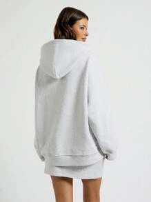 AiiRZ Cozy Debossed Lettering Pullover Hoodie Motivational Statement Loungewear Drawstring Long Sleeve Athletic Workout Autumn Winter Casual Sports