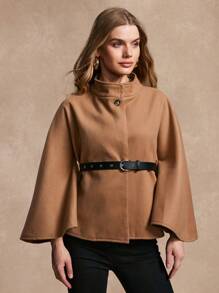 Calvaya Women's Solid Waist Belt Jacket, Stylish For Autumn/Winter