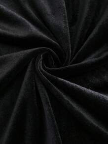 Sweetra Women's Black Velvet Color Block Bowknot Waisted Mini Dress, Fashion Elegant Slim Fit Short Luxurious Party Dress