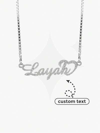 Custom Shiny Frosted Name Necklace Women Girl Charm Personalized Stainless Steel Half Wrap Love Letter Necklace Couple Pendant Family Jewelry Birthday Holiday Gift Christmas Gift For Her Silver Stylish For Teenagers, Junior High School Students, Middle School Students, High School Senior High School Students, College Students, University Students, Freshman, Sophomore, Underclassmen,Chic Autumn, Utilitarian Chic, Delicate Romance, Look Glamour ,Travel Organizer