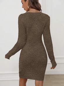 SHEIN Clasi Casual Slim Knit Sweater Dress, Autumn/Winter