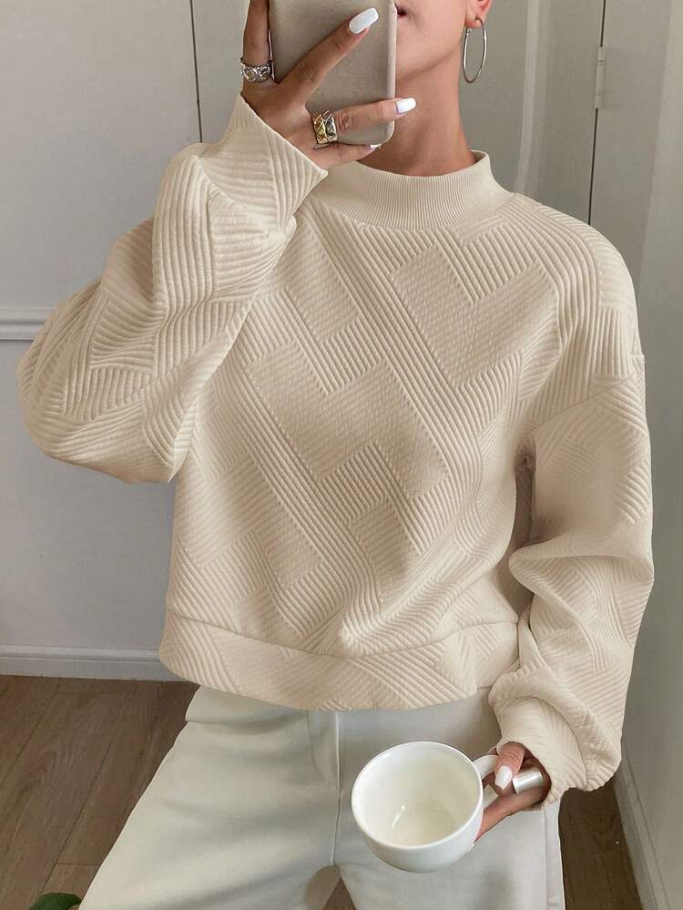 Women's Solid Color Loose Fit Casual Crew Neck Long Sleeve Pullover Sweatshirt,Fall Women Clothes