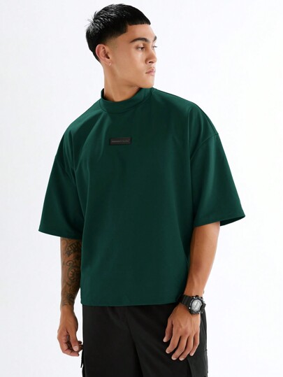 SWAVVY Men's Knitted Casual Loose Fit Solid Color Short Sleeve T-Shirt, Young Style Daily Wear, Summer