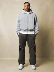 SUMWON Pantalones deportivos de entrenamiento con paneles, de pierna ancha, tipo jogger, de estilo streetwear y athleisure, para entrenamiento, gimnasio, correr y estar en casa
