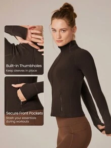 GLOWMODE 女士运动夹克 - 巧克力棕 - 查看 3