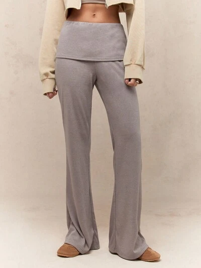 MISSGUIDED Pantalon avec taille pliée et ourlet évasé, tenue de bureau
