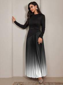 Modelyn Vestido de noche largo de estilo minimalista árabe de moda casual para mujer