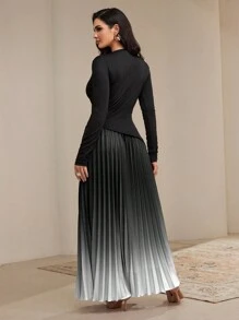 Modelyn Vestido de noche largo de estilo minimalista árabe de moda casual para mujer