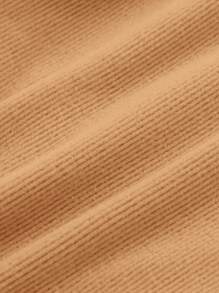 Cozy Pixies 2 Pcs/Set Baby Girl Solid Color Soft Knit Crew Neck Long Sleeve Top And Wide Leg Pants - Brown - View 13