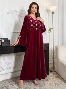 Al Najma Vestido casual, sencillo y elegante estilo árabe para mujer, apto para uso diario
